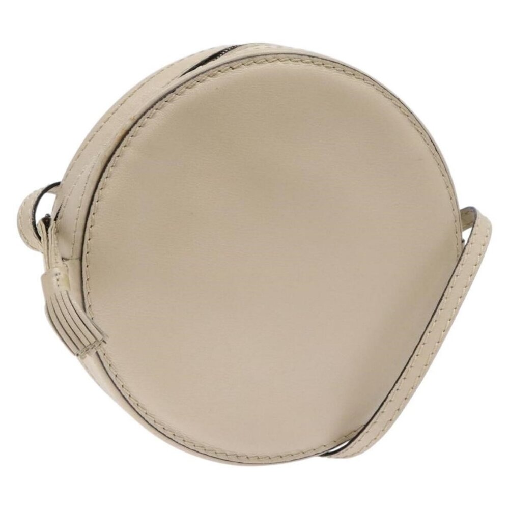 Authentic BOTTEGA VENETA Shoulder Bag Leather Beige Gold